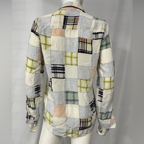 EQUIPMENT FEMME Colorful Patchwork Silk Long Sleeve Shirt Blouse - Picture 5 of 9